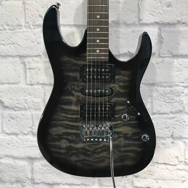 ** Ibanez GIO Series GRX70QA Electric Guitar Transparent Black Burst