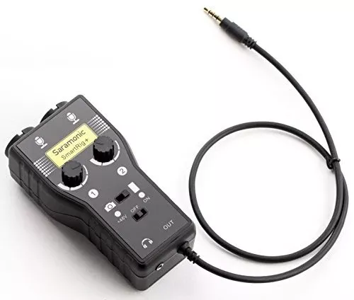 Saramonic SmartRig+ 2-Channel XLR /3.5mm Microphone Audio Mixer with Phantom Power Preamp & Guitar Interface for DSLR Cameras, Camcorders, iPhone, iPad, iPod, and Android Smartphones