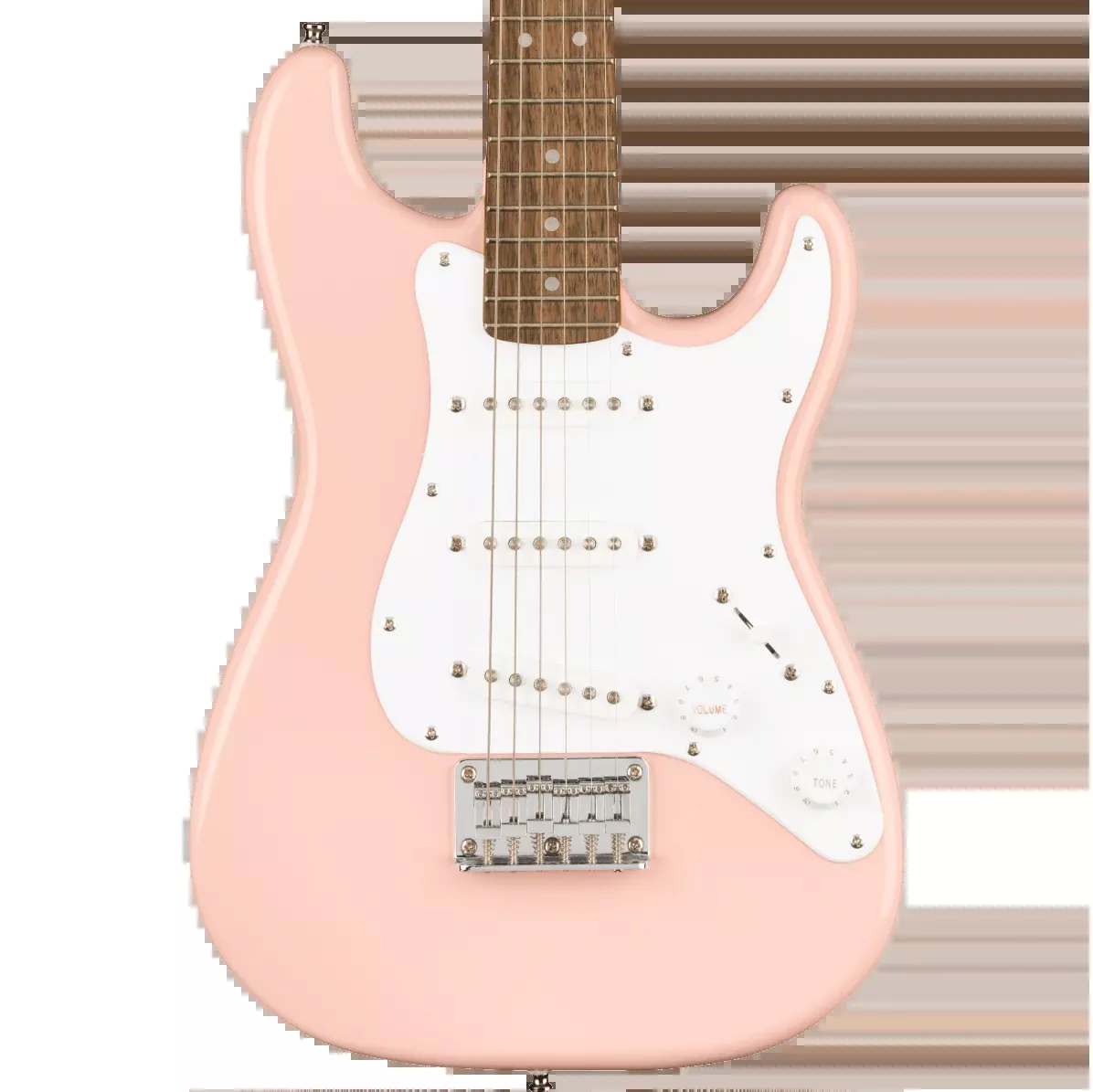 Squier Mini Stratocaster, Laurel Fingerboard, Shell Pink